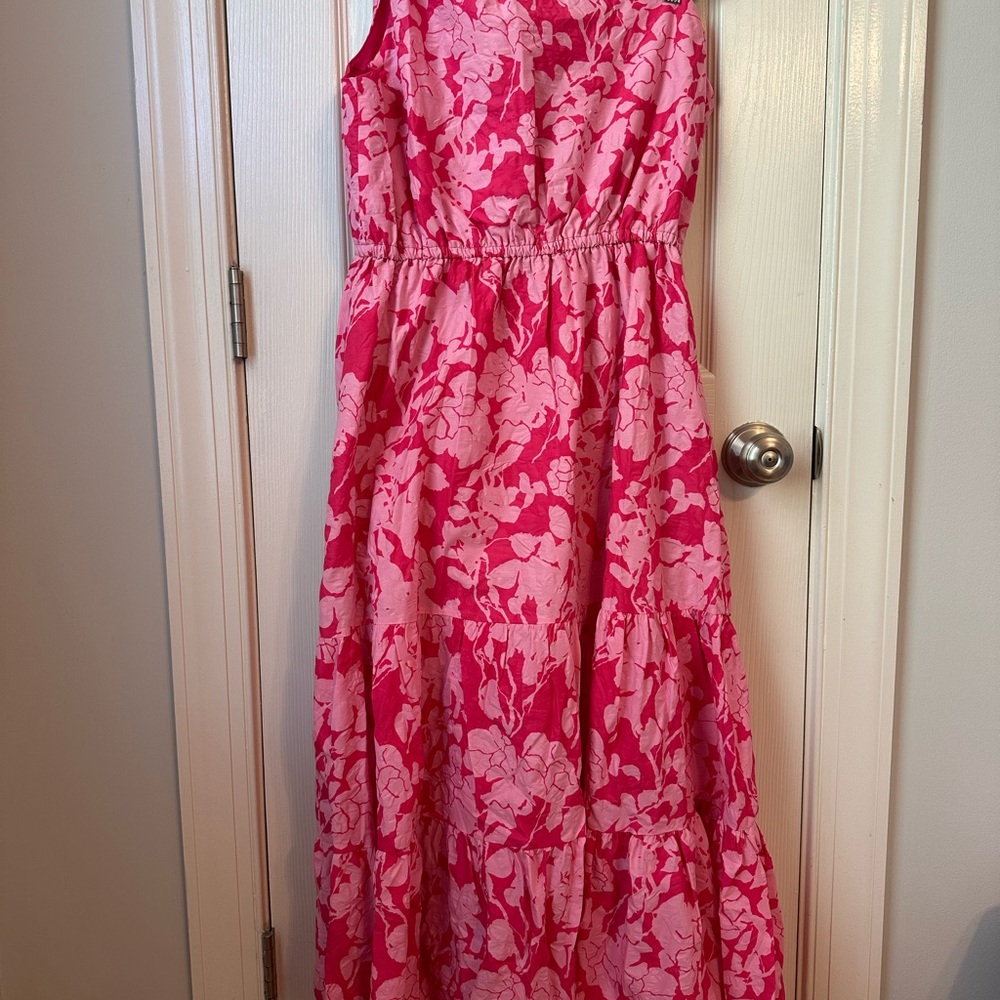 Women’s One-Shoulder Pink Floral Maxi Dress
